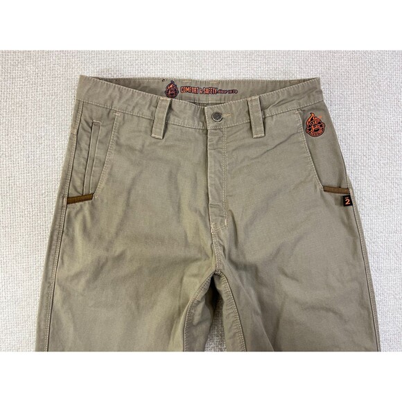 Justin FR Work Pants Men's 33x35 CAT 2 Beige Ripstop Straight Utility Workwear - Picture 2 of 14